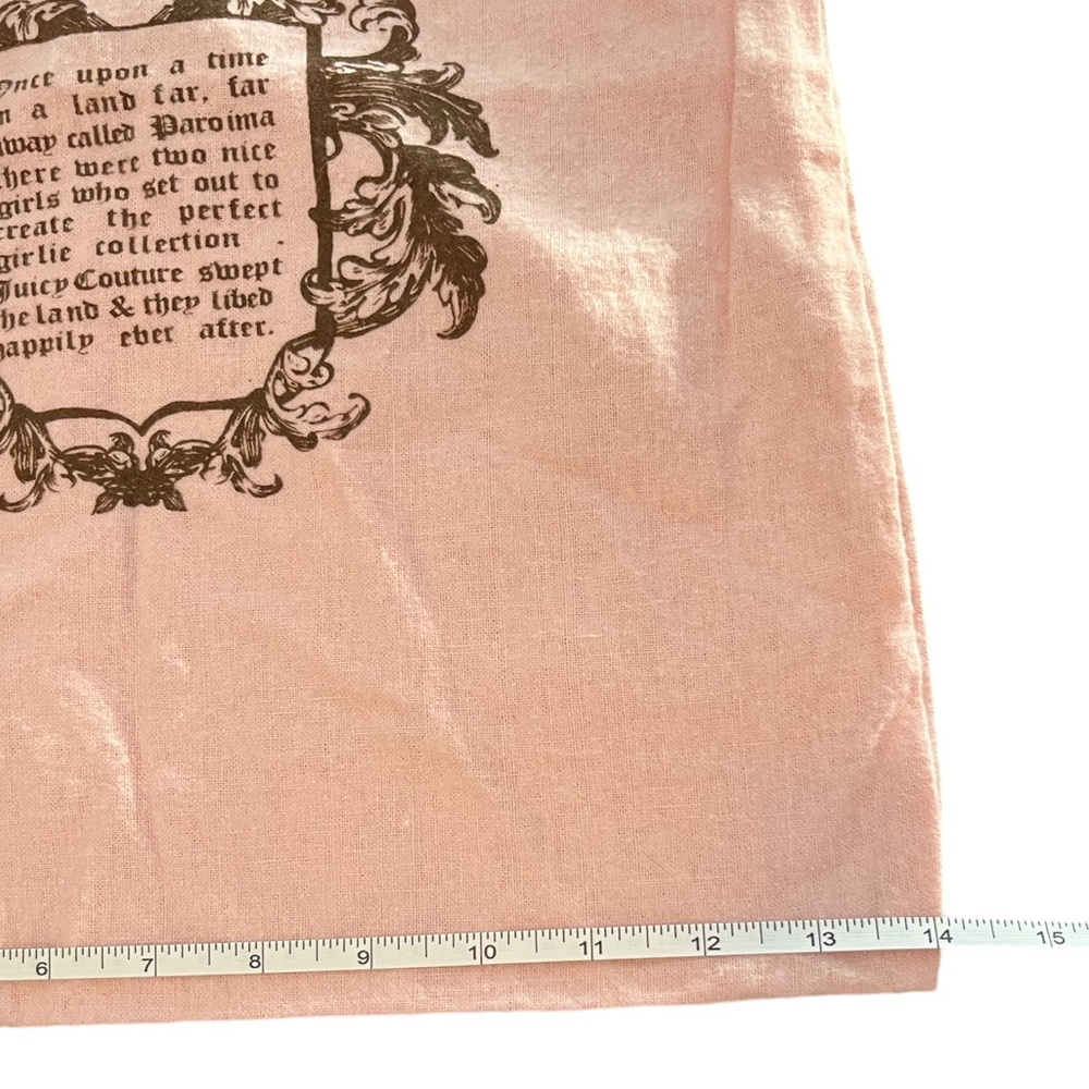 Vintage Pink Juicy Couture Draw String Storage Dust Bag Leather Hearts - Picture 8 of 9